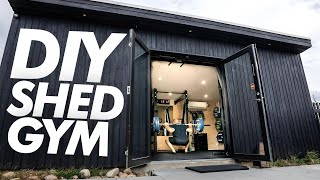 Ridiculous HOME GYM In Entirely Custom DIY Backyard Shed [upl. by Neirb989]