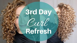 Easy Day 3 Curly Refresh With Mousse Dry Shampoo and Shine Spray [upl. by Maurizia997]