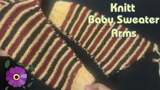 Knitt Baby Sweater Arms  Hindi  Jasbir Creations [upl. by Pedaiah769]