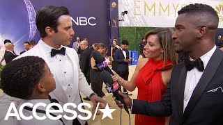 Milo Ventimiglia Crashes His This Is Us Son Lonnie Chavis 2018 Emmys Interview  Access [upl. by Adiel]