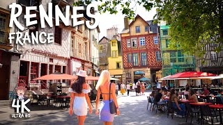 RENNES FRANCE 4K Walking tour A historic and dynamic city [upl. by Huckaby324]