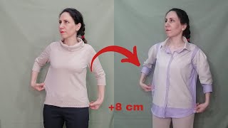 Great Sewing Tip  How to Upsize Sweater Quickly and Simply [upl. by Eiram]