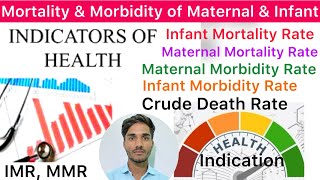 Indication of Health  Mortality Rate  Morbidity Rate  Health Indicators  IMR  MMR  Crude Death [upl. by Engapmahc207]