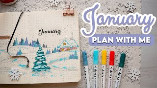 🌲JANUARY 2024 Plan With Me  Bullet Journal Setup [upl. by Maffa]