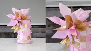 Modern Art Inspired Geometric Cake Super Fast Way to Add Color and Movement to Wafer Paper [upl. by Fairweather981]