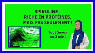 SPIRULINE  Bienfaits Utilisations Contreindications en 3 min [upl. by Onifur]