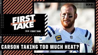 Is Carson Wentz taking too much heat 🔥 for his loss to the Jaguars  First Take [upl. by Yema70]