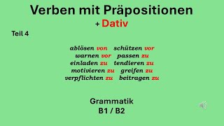 10 Verben mit Präpositionen  Dativ 4 [upl. by Burchett]