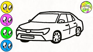 Toyota car drawing easy Toyota car drawing for kids how to draw draw Toyota car [upl. by Haorbed]