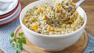 Arroz com Carne Cremoso  Receitas Nestlé [upl. by Haelahk]