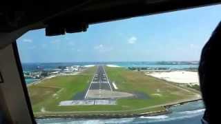 Landing from cockpit in MALE airport Maldives [upl. by Emarej]