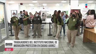 “No somos asesinos” Empleados del INM protestaron en Ciudad Juárez  Ciro Gómez Leyva [upl. by Ydurt]