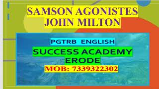 Samson Agonistes by John Milton pgtrb literature pgtrbenglish successacademyerode [upl. by Kelula]