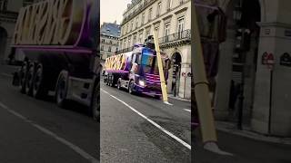 mercedes amg f1 truck paris funny [upl. by Enylcaj]