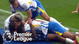 Joao Pedros header stuns Man United to give Brighton late 21 lead  Premier League  NBC Sports [upl. by Tegirb]