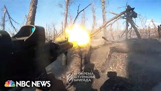 Dramatic battle video shows Ukrainian raid on Russian trenches near Bakhmut [upl. by Nyrem]