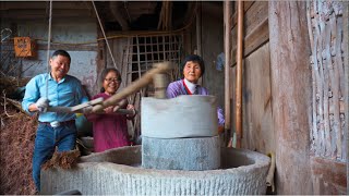 1800KG Rice Harvest  2000 yearold ancient rice husking method [upl. by Asiral813]