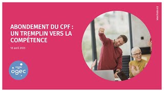 Abondement automatique du CPF  un tremplin vers la compétence [upl. by Timofei]