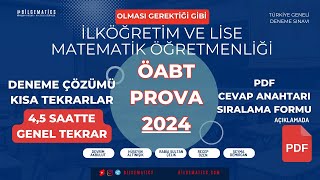 MATEMATİK ÖABT PROVA 2024  GERÇEK BİR DENEME  TAM BİR GENEL TEKRAR  ÖSYM SİZDEN NE İSTİYORSA O [upl. by Akili]