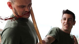 KRAV MAGA TRAINING • Stick vs bare hands how to counterattack stick beatings part 1 [upl. by Danyelle]