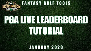 PGA Live Leaderboard Tutorial January 2020  RickRunGoodcom [upl. by Neeruan]