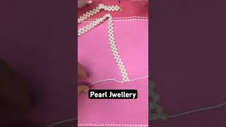 Beautiful Pearl necklace handmade jewellery diy shortvideo pearljewellery jwellerylover [upl. by Zetnod468]