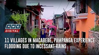 11 villages in Macabebe Pampanga experience flooding due to incessant rains  ANC [upl. by Idnyc]