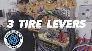 Use three tire levers for hard to remove tires [upl. by Hnahym]