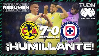 Resumen y goles  América 70 Cruz Azul  Liga Mx Apertura 22 J10  TUDN [upl. by Inavihs]