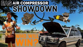 Air Compressor SHOWDOWN  CHALLENGE TIME for recently rebuilt EAS Air Compressors in the P38 Rangie [upl. by Clie]