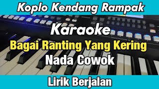 Karaoke  Bagai Ranting Yang Kering Nada Cowok Koplo Kendang Rampak Lirik Berjalan [upl. by Kirre]