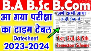 BA BSc Exam Datesheet 202324  ba bsc bcom 1st 3rd 5th semester exam time table msdsu University [upl. by Noyahs153]