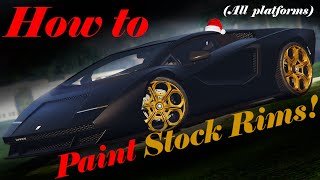 How to change colour of STOCK WHEELS l GTA Online [upl. by Ellehs]