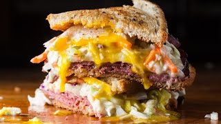 Pastrami Reuben Sandwich  SAM THE COOKING GUY recipe video [upl. by Ijat798]