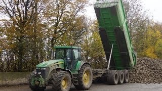 John Deere 7820 met Miedema Stronga BL 850 bietentransport Trekkerweb [upl. by Aleina]