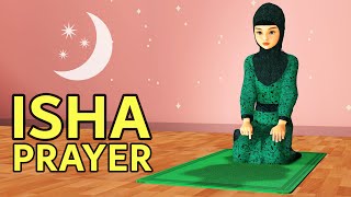 How to pray Isha for Girls  Step by Step  with Subtitle [upl. by Caesar]