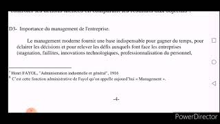 management s1 pr messoudi séance 5 importance du management de lentreprise [upl. by Eicirtap]