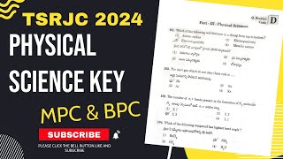 TSRJC 2024 MPC set Physical Science Key and solutions APRJC Polycet 2024 [upl. by Zoeller]