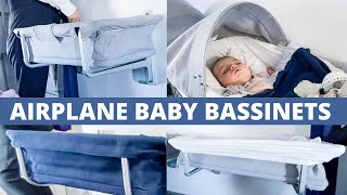 AIRPLANE BABY BASSINETS  HOW THEY WORK amp HOW TO BOOK THEM  INTERNATIONAL TRAVEL DURING COVID 19 [upl. by Rramo757]