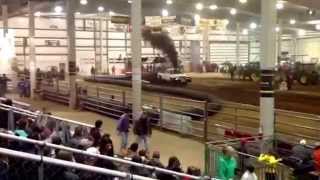 AJ Eilert 2014 cornhusker classic indoor pull 26 diesel Nebraska bush pullers [upl. by Adyl887]