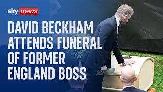 SvenGoran Eriksson funeral David Beckham among guests to say goodbye to former England boss [upl. by Hough]