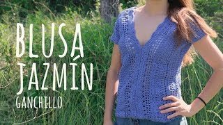 Tutorial Blusa Jazmín Fácil y Rápida Ganchillo  Crochet  Lanas y Ovillos [upl. by Ahsaenat]