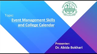 Event Management Skills and College Calendar [upl. by Aneala]