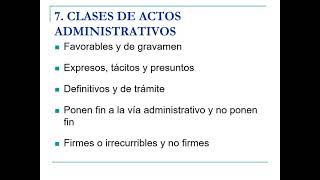 Tema 6 5 V2 Clasificación del acto administrativo [upl. by Benoite]