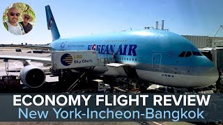 Korean Air Economy Class Flight Review New York✈️Incheon✈️Bangkok [upl. by Linell]