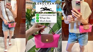 Longchamp Le Pliage Pouch Conversion Kit  What Fits  Mod Shots  Surprise 💝 [upl. by Hpejsoj900]