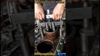 how to remove liner cylinder liner puller mechanicjoss [upl. by Gerstein]