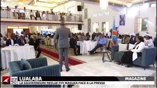 LUALABA  LA GOUVERNEURE REELUE FIFI MASUKA FACE A LA PRESSE [upl. by Refinej]