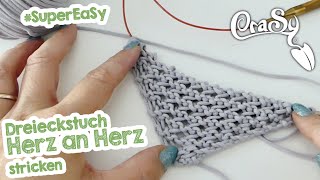 Das Herz an Herz Tuch stricken super eaSy with english subs [upl. by Hepsoj850]