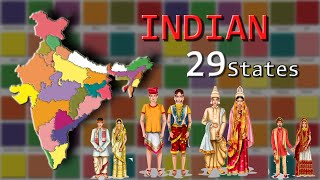 INDIAN 29 States traditional Dressing Style Officially [upl. by Eleira]